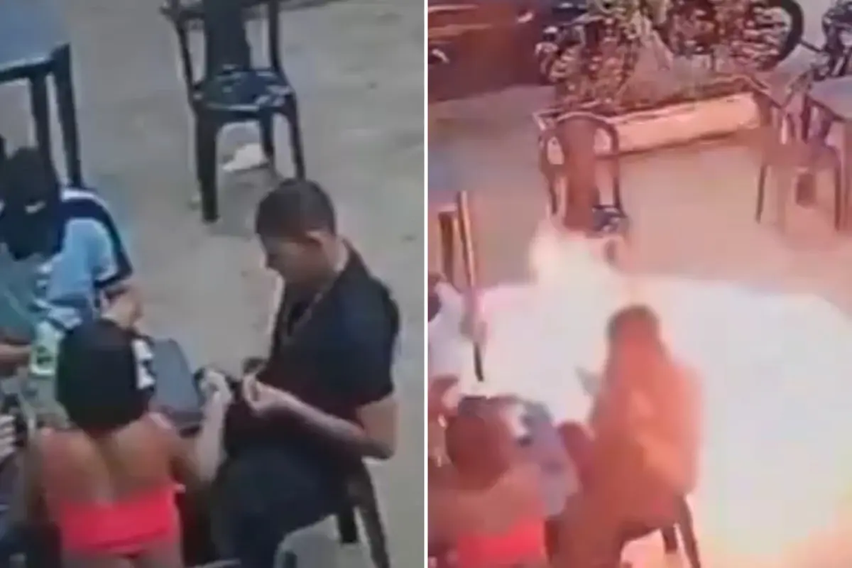 Kibriti yere attı, ortalık cehenneme döndü! Dehşet anları kamerada