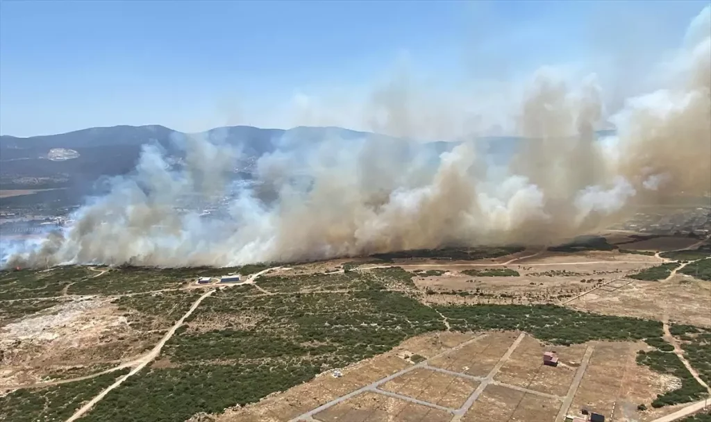Aydın’da Makilik Yangınına Havadan ve Karadan Müdahale