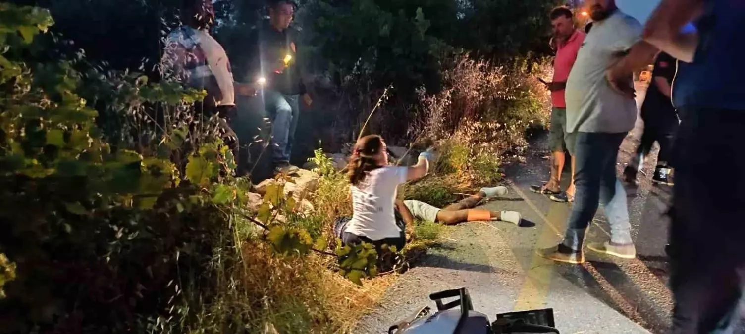 Motosiklet Şarampole Uçtu: Sürücü Ağır Yaralandı