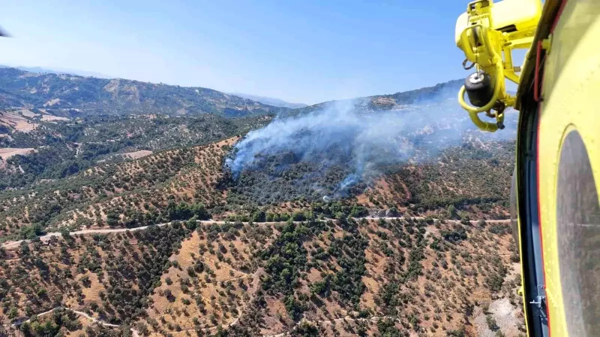 Aydın’da Zirai Alan Yangınına Karadan ve Havadan Müdahale