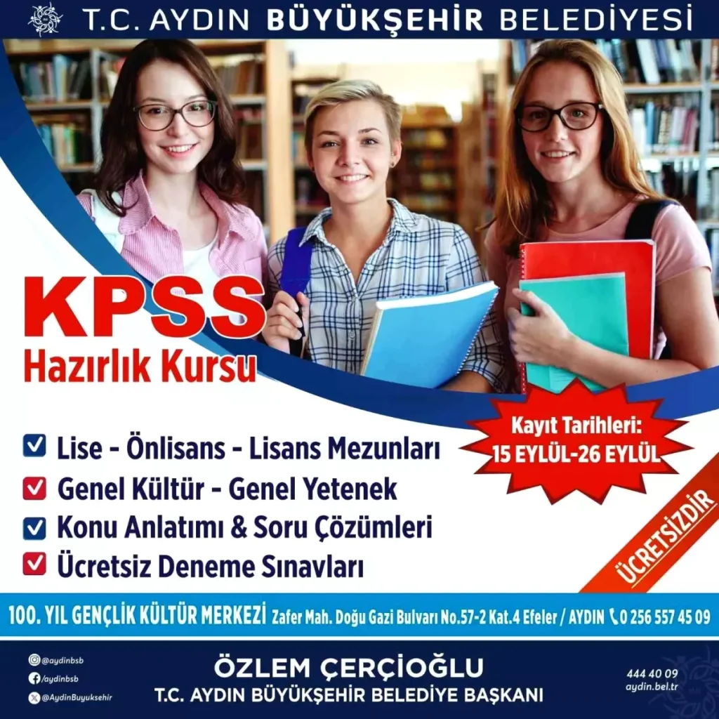 Aydın’da Ücretsiz KPSS Kursları Başlıyor