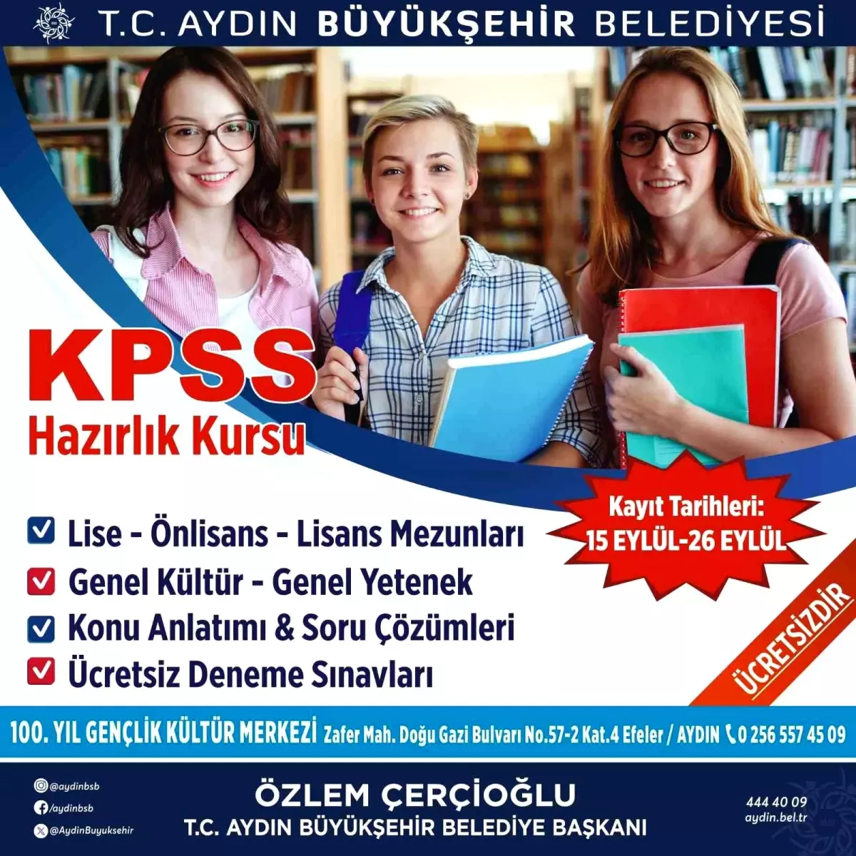 Aydın’da Ücretsiz KPSS Kursları Başlıyor