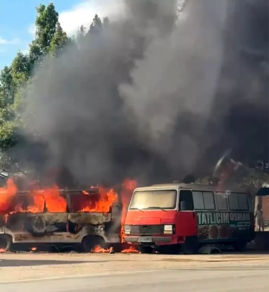 Tatıcı Aracı Alevlere Teslim Oldu