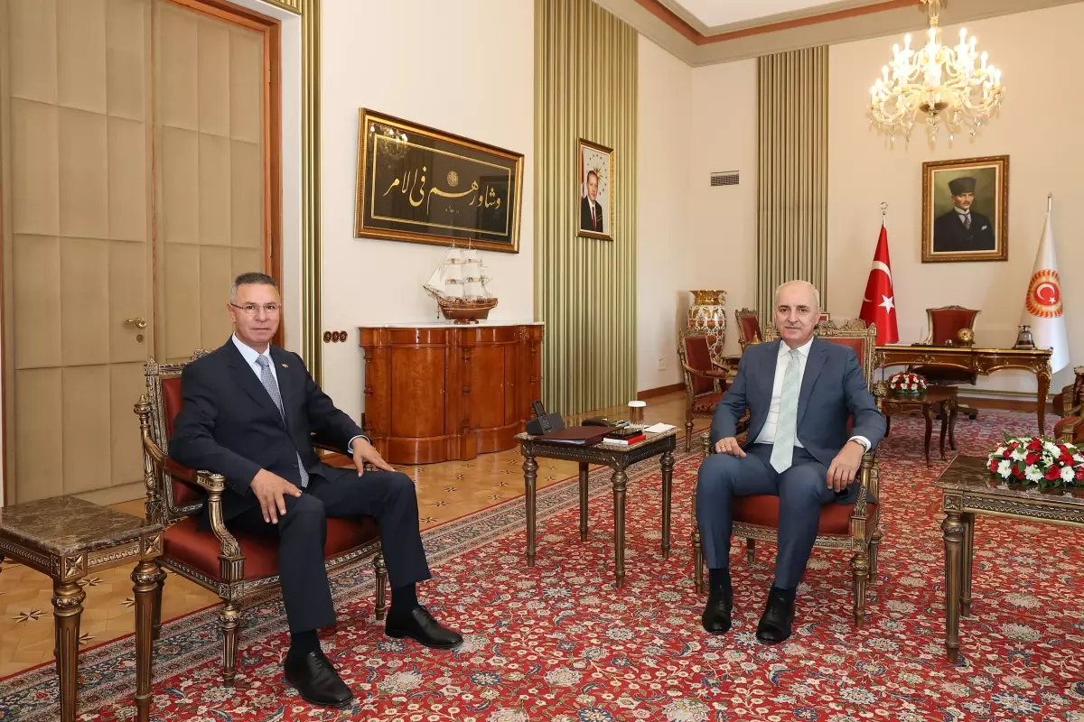 Kurtulmuş, Filistin Büyükelçisi Mustafa’yı TBMM’de Kabul Etti