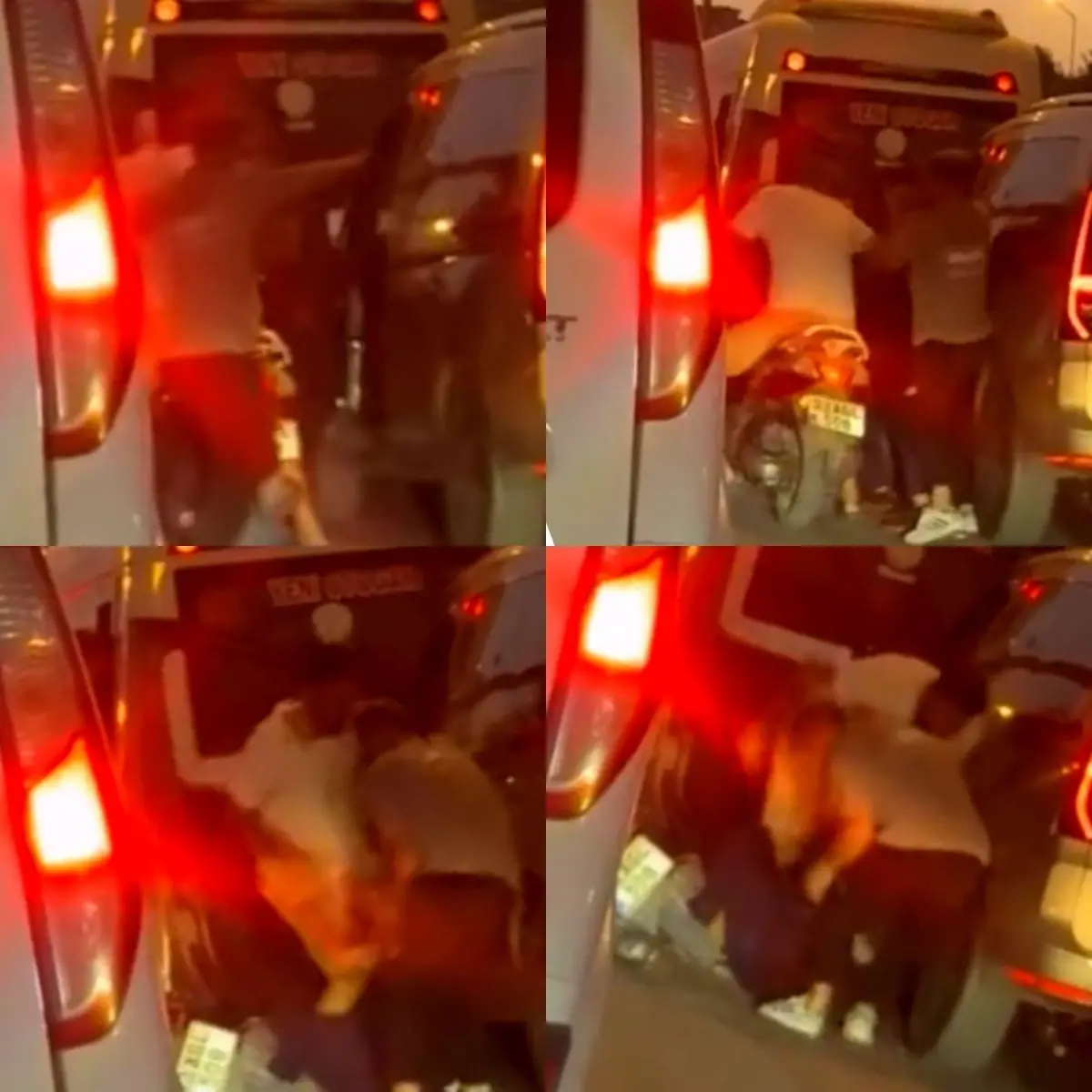 Trafikte Feci Darbe: Motosikletliler Sürücüyü Yere Yatırdı