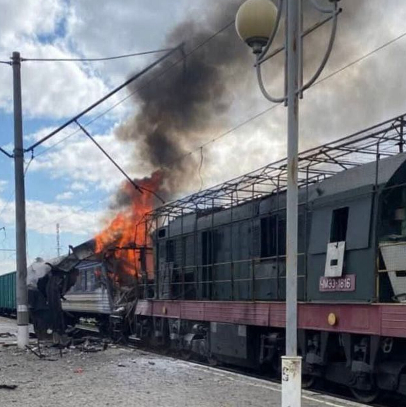 Russian Drones Strike Passenger Trains in Ukraine, Killing One and Injuring Dozens