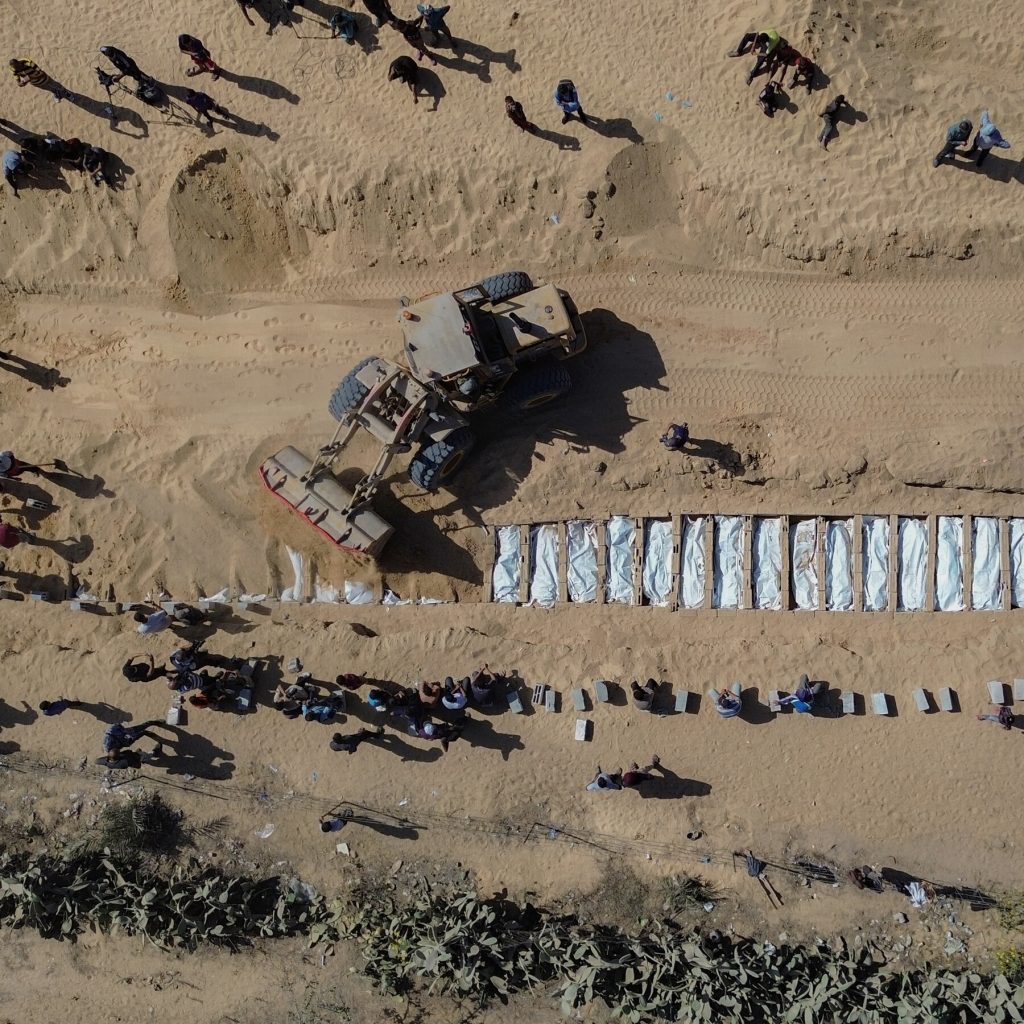 At a Mass Burial in Gaza, Palestinians Mourn the Unknown Dead