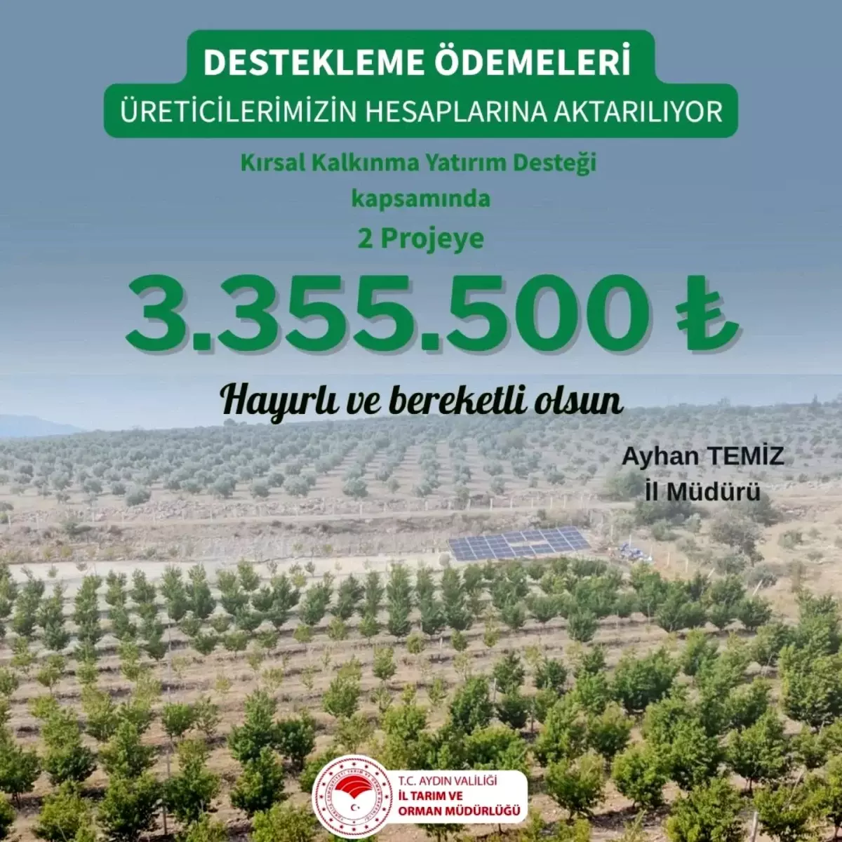 “Aydın’da Kırsal Kalkınmaya 3 Milyon TL Destek”