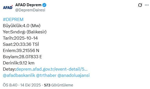 Sındırgı’da Artçı Deprem paniği