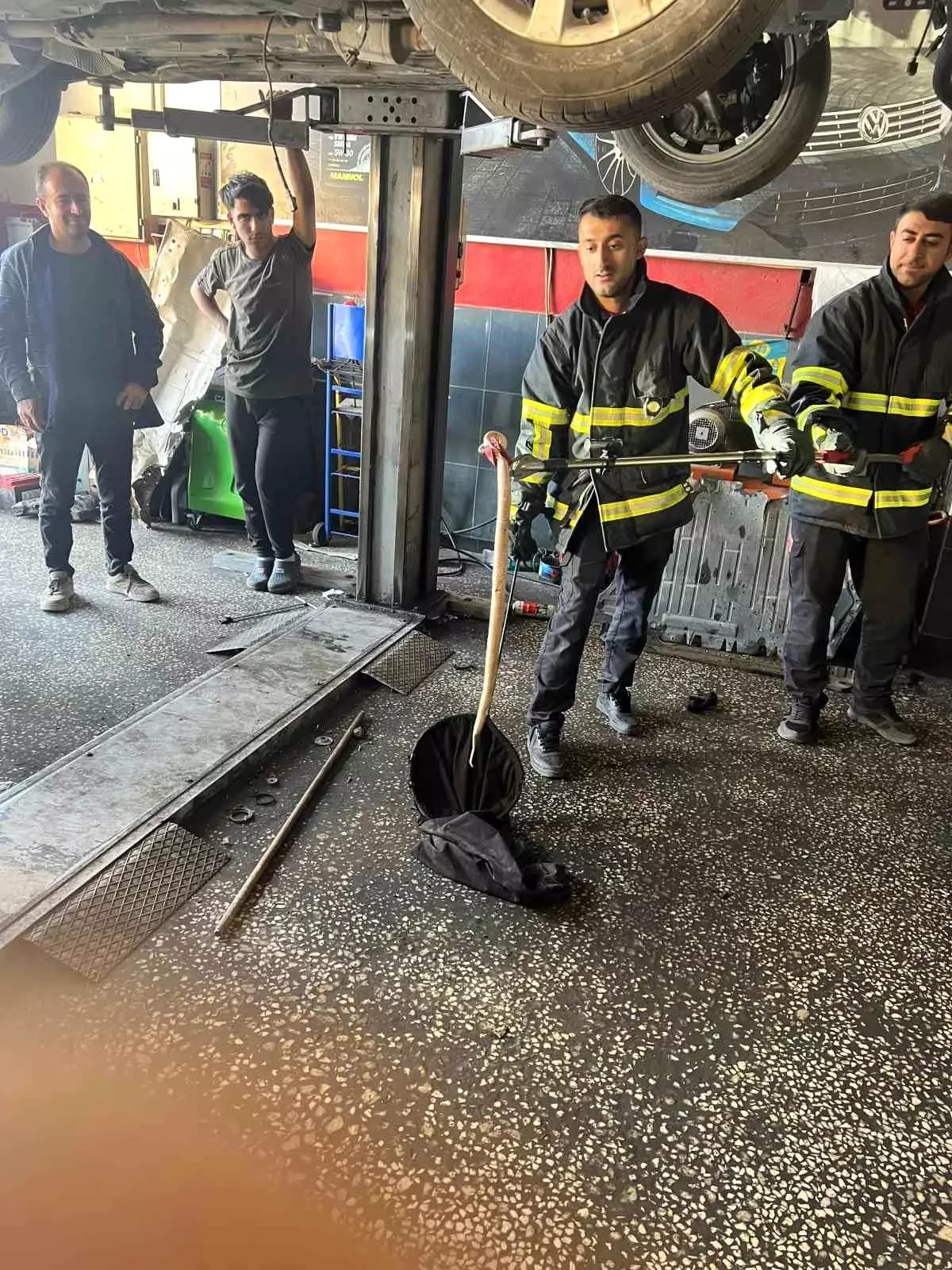 “Batman’da Otomobilin Motoruna Giren Yılan İtfaiye Tarafından Kurtarıldı”