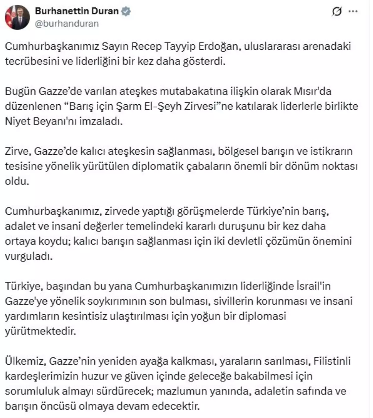 Türkiye’nin Diplomatik Çabaları Gazze’de Barışı Hedefliyor