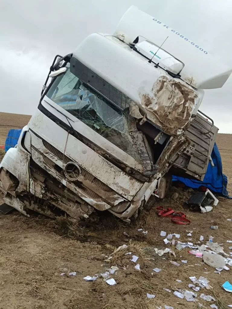 Tır Şarampole Yuvarlandı: Sürücü Yara Almadan Kurtuldu