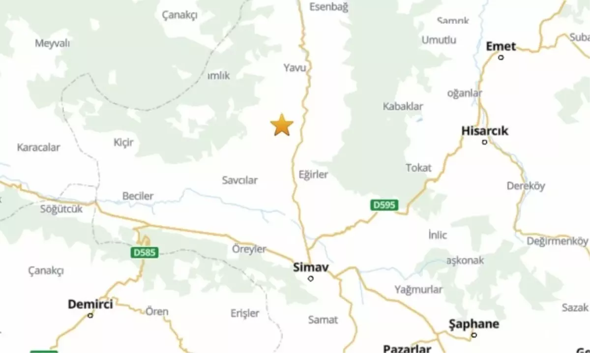 Kütahya Simav’da 4.1 Büyüklüğünde Deprem