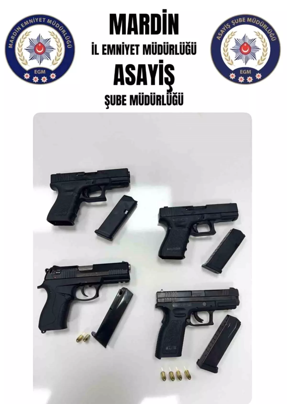 Mardin’de Araçta 4 Ruhsatsız Tabanca Ele Geçirildi