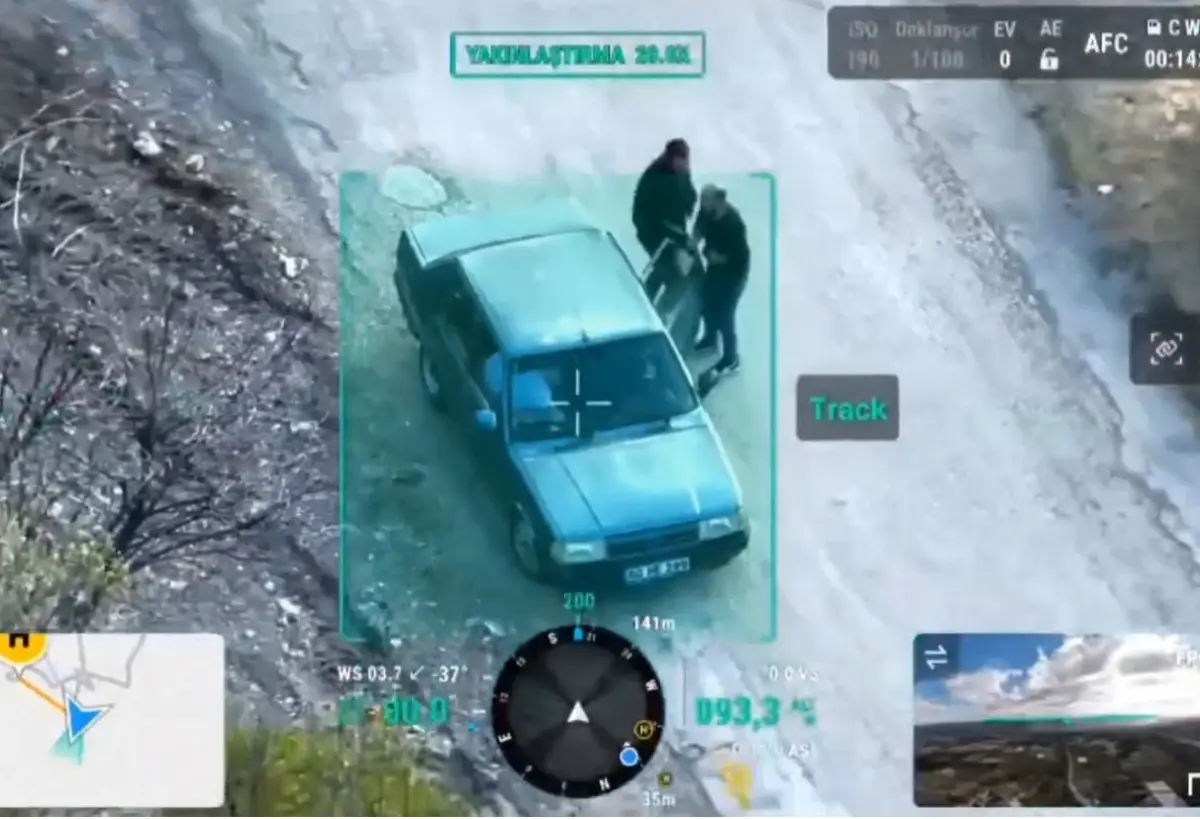 Tokat’ta Ehliyetsiz Sürücü Dron Kamerasına Yakalandı