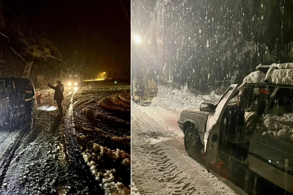3 ile Mevsimin İlk Karı Düştü! Yollar Kapandı, Trafik Felç Oldu