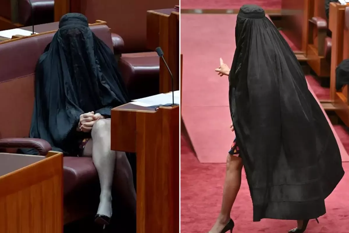 Avustralyalı senatörden provokatif hareket! Kara çarşafla Meclis’e geldi