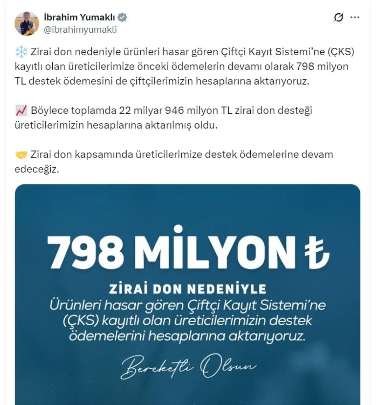 Zirai Don Krizi: 798 Milyon TL Destek Paketi Açıklandı!