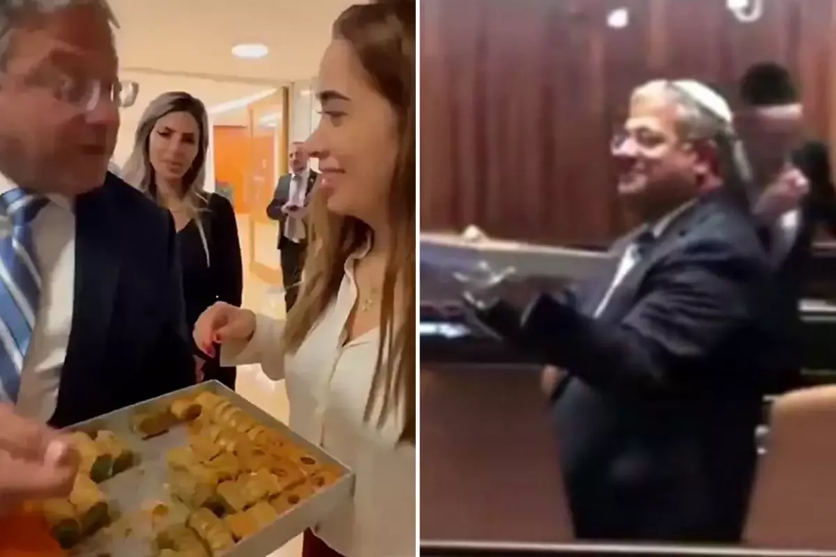 Filistinli Esirlere Yönelik İdam Yasa Tasarısı Onaylandığında Şok Baklava Dağıtımı