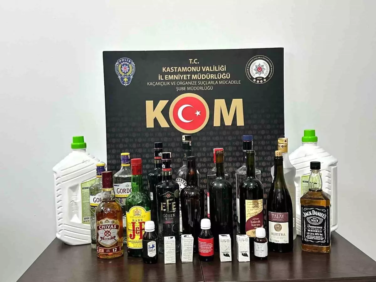 Kastamonu’da Kaçak Alkol Operasyonu: 10 Litre Etil Alkol ve 15 Şişe El Yapımı Alkol Ele Geçirildi
