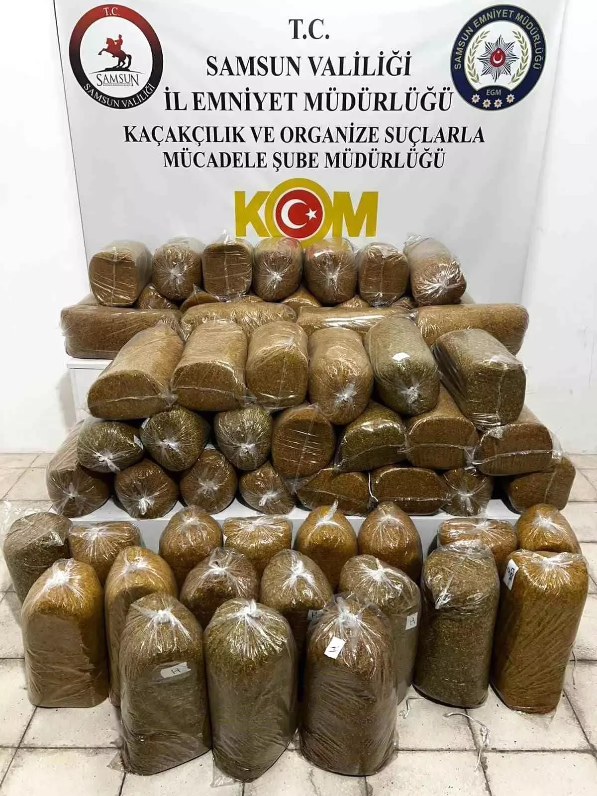 Samsun’da 290 Kilo Kaçak Tütün Ele Geçirildi