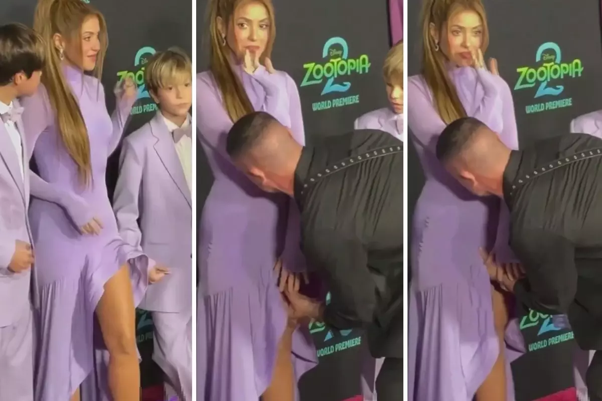 Shakira’ya kırmızı halıda şok! Bir anda gelip eteğine yapıştı