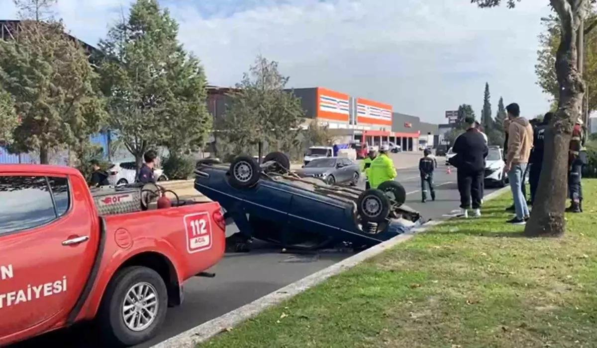 Aydın’da Takla Atan Araçtan Sürücü Sağ Çıktı