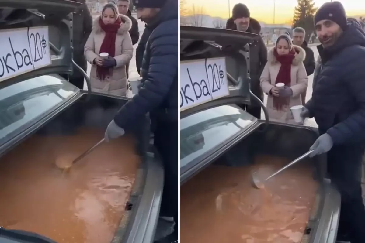 Arabanın Bagajında Çorba Pişirip Dağıttı: Hijyen Skandalı Sosyal Medyada Patladı