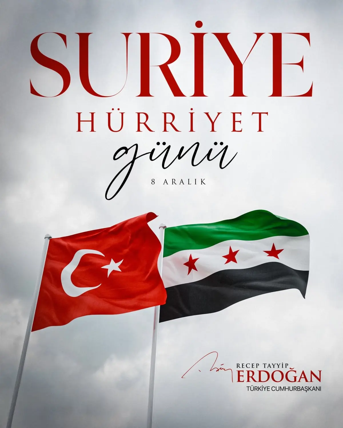 Cumhurbaşkanı Erdoğan’dan 8 Aralık Devrimi’nin Yıl Dönümüne Özel Tebrik Mesajı