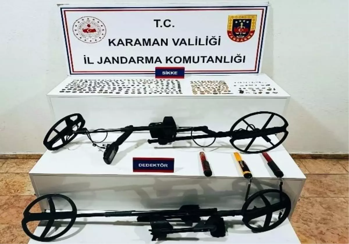 Karaman’da Jandarma Uygulaması: 334 Tarihi Sikke ve Uyuşturucu Ele Geçirildi