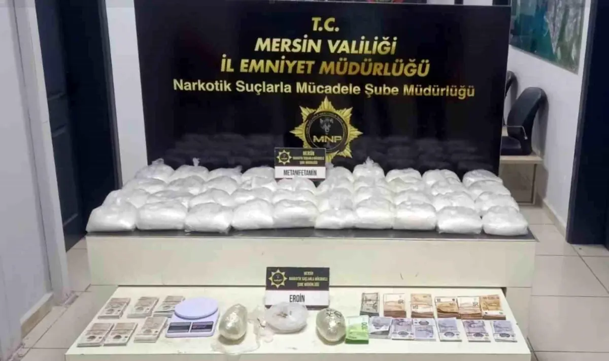 Mersin’de Şok Uyuşturucu Operasyonu: 38 Kilo Metamfetamin, 1 Kilo Eroin ve 4 Milyon TL Değerinde Döviz Ele Geçirildi