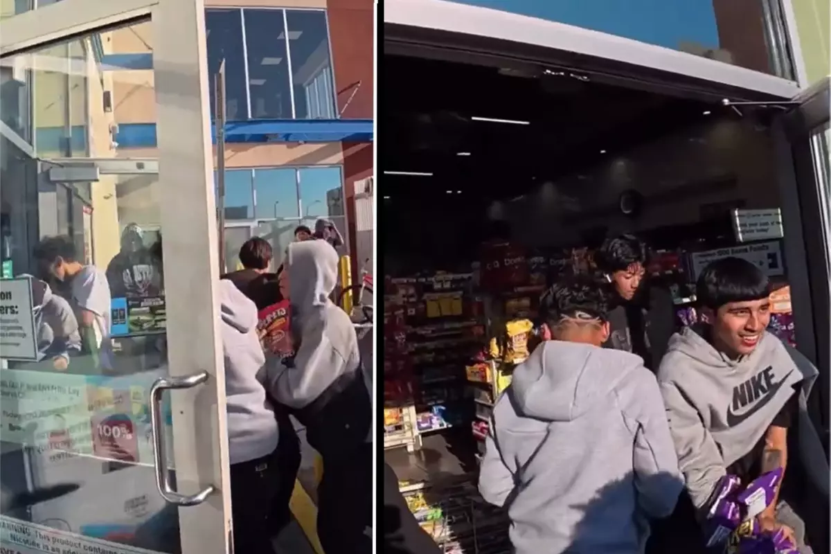 Sosyal medya üzerinden organize olan bisikletli gençler, marketi yağmaladı