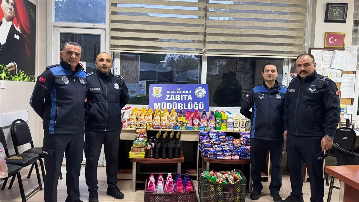 Tarsus’ta Zabıta Ekipleri Gıda ve Temizlik Ürünlerini Sertçe Denetledi