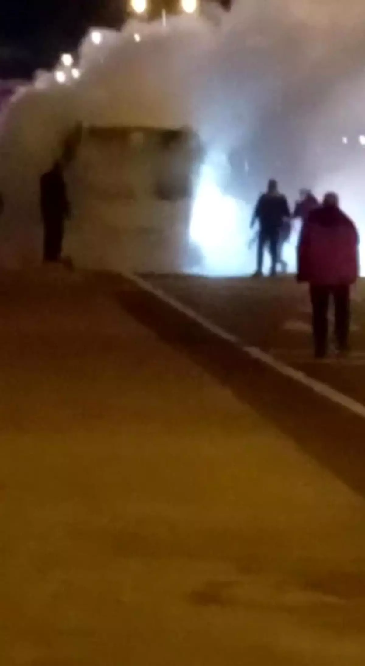 Zonguldak’ta halk otobüsünde yangın paniği